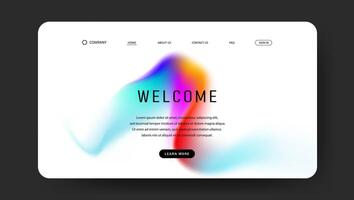 colorful fluid gradient design for landing web page vector
