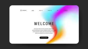 web page with futuristic retro fluid gradient wave design vector