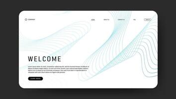 abstract line art wave for landing page web design vector