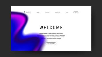 blue and purple fluid gradient wave for landing page design vector