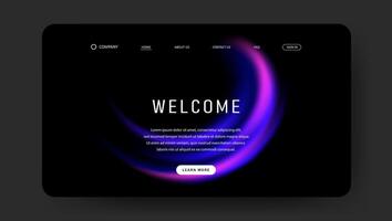 abstract fluid gradient in black background for landing web page vector