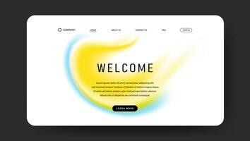 abstract yellow and blue fluid gradient background for landing web design vector