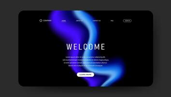 futuristic blue fluid gradient wave for web page design vector