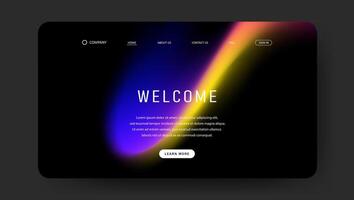 landing web page with abstract futuristic fluid gradient design vector