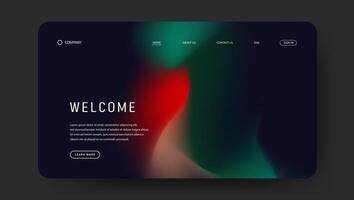 retro vintage fluid gradient design for landing web page vector