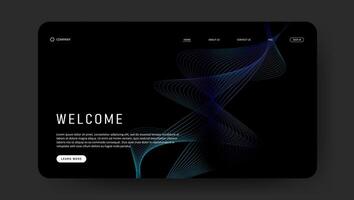 abstract line art wave for web page vector