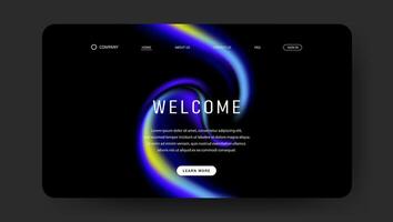 blue and yellow fluid gradient wave for landing page vector