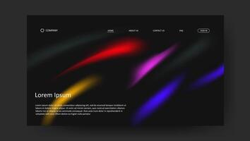 colorful fluid gradient design in black background for landing page vector
