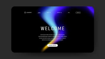 landing page with futuristic fluid gradient wave vector