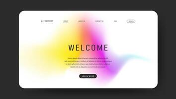 colorful fluid gradient wave design for landing web page design vector