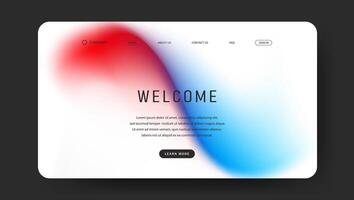 red and blue fluid gradient wave for web page vector