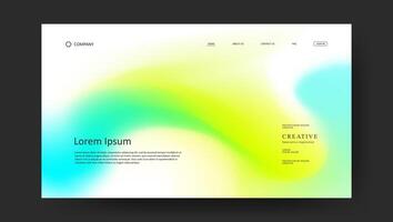 landing page for website with trendy fluid gradient design vector