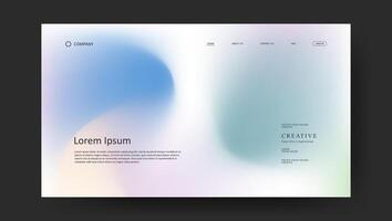 Abstract wave futuristic design of landing page. retro gradient mesh vector