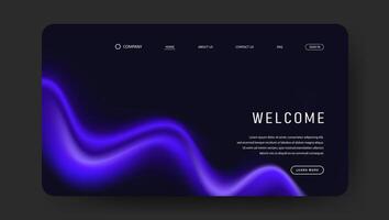 fluid gradient wave background design for landing page vector
