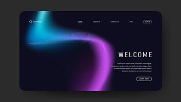 blue and purple abstract fluid gradient of landing page vector