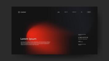 Abstract wave futuristic design of landing page. retro gradient mesh dark concept website vector