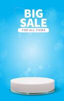 big sale discount template banner with blank space podium for social media feed product sale with abstract background design vector