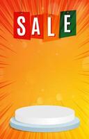 sale discount portait template banner with blank space 3d podium for social media feed product sale with abstract gradient background design vector