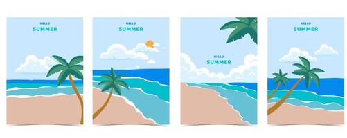 sea background with beach and sand for vertical design vector