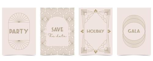 Object Art deco template for a4 vertical design vector