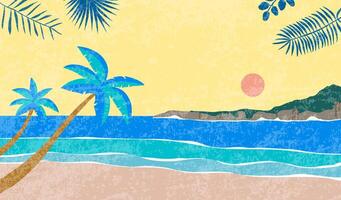 summer landscape background with beach and sand grain texture vector