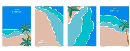 summer background with beach and sand for vertical design vector