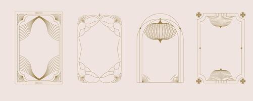 Vintage deco frame and border background vector