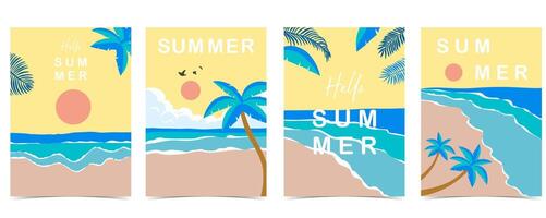 yellow landscape background with beach and sand vector