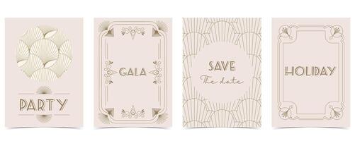 Art deco template object vector