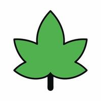 Green Leaf Icon Simple Design for Nature Eco Friendly Concepts vector