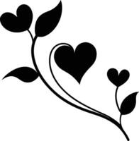Beautiful Tree with Heart shaped root isolated on white background. Tree silhouette.The art Tree is beautiful for your design. illustration vector