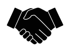Handshake icon Silhouette and outline illustration on white background vector