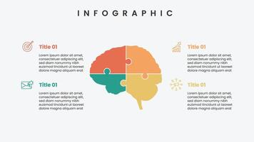 Modern infographic template with brain illustration vector