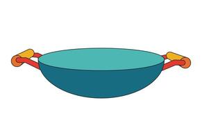 Illustration pan kitchen tool retro unique design with blank background vector