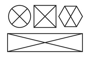 Illustration element box with cross vector