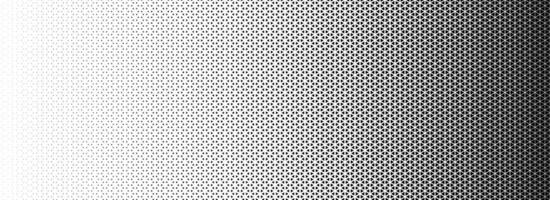 Triangle halftone gradient texture. Geometric triangular tech pattern background. Black abstract vanishing gradation wallpaper. Fading mosaic pop art backdrop for booklet, flyer, poster, banner vector