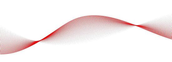 Red dotted wave line pattern. Halftone undulate net background. Abstract flowing particle wallpaper. Curve dashed gradient element for poser, banner, presentation, booklet, flyer vector
