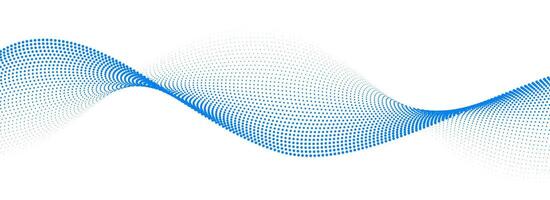 Light blue dotted wave line pattern. Halftone undulate net background. Abstract air flowing particle wallpaper. Curve dashed gradient element for poser, banner, presentation, booklet, flyer vector