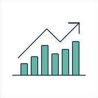 Business growth chart with upward arrow showing financial progress vector