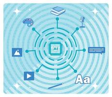 Generative Artificial intelligence concept. A Digital Graphic Layout. vector