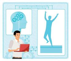 Art abstract concept with Technology Representation and Innovation. vector