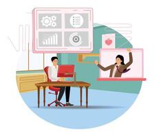 Virtual open house concept. Preparing property for sale, modern technology. vector