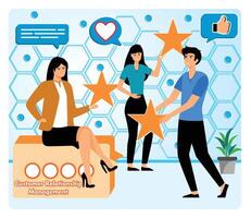 Customer relationship management concept. Client attracting and guiding. vector