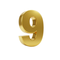 The number 9 is shown in gold on a transparent background png
