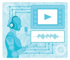AI Optimized Film Scoring abstract concept. vector