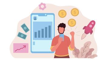 Business profit revenue generation, Generating high volume business revenue in cash and coin currency, Happy businessman making profits, Financial data analysis. - 2d animation. video