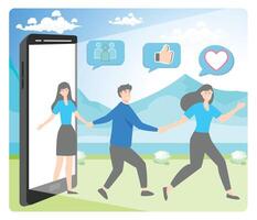Referral marketing Concept. Refer A Friend loyalty program, promotion method. vector