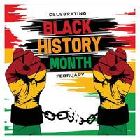 Celebrating Black History Month with Fists Raised in Unity and Awareness. vector