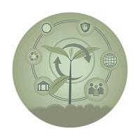 ESG concept with small tree for environmental, social, and governance. vector