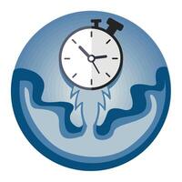 Deadline concept. Clock rocket launch up, time to work time is running. vector